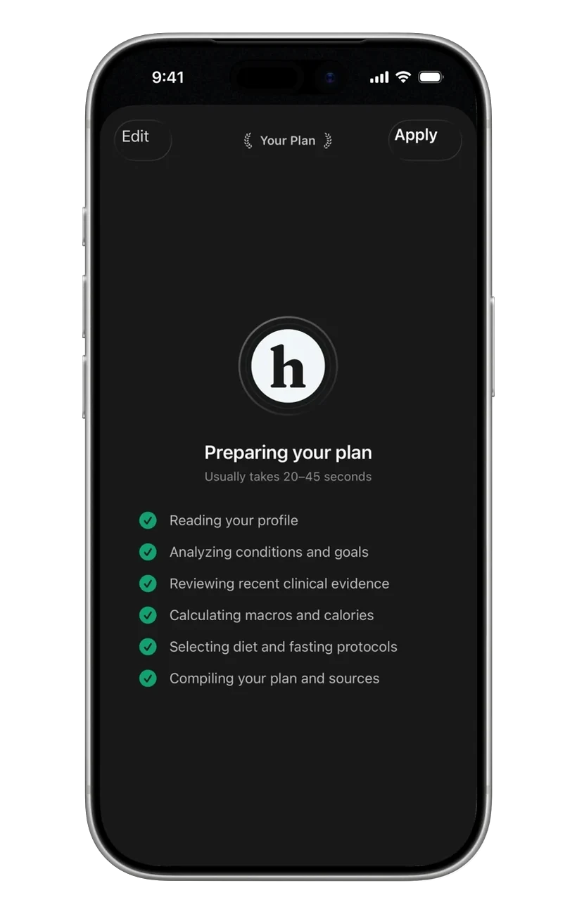 Human Codex reviewing profile, goals and evidence to prepare a health plan