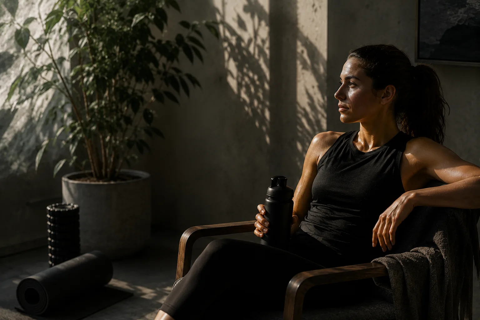 Person resting after a workout